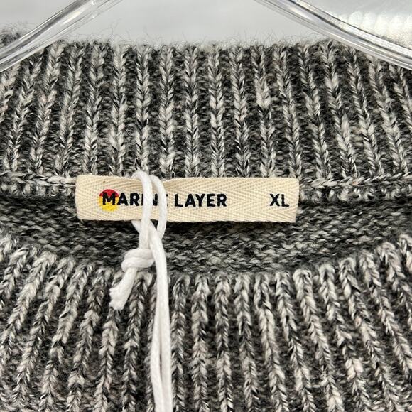 Marine Layer Alma Puff Sleeve Sweater - Charcoal Heather - XL - NWT - Picture 4 of 7